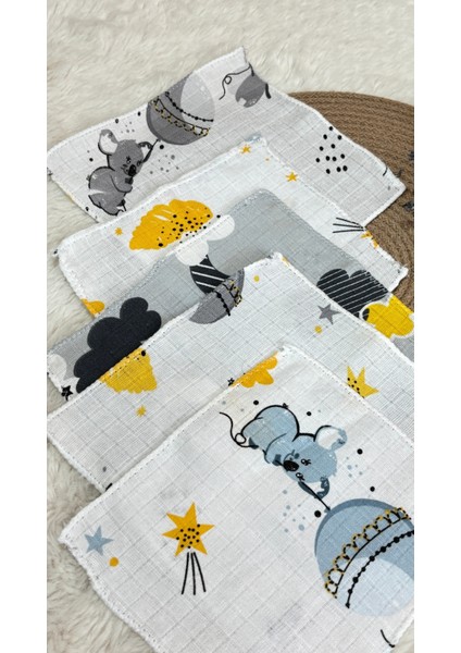 %100 Pamuk Müslin Ağız Mendili 5'li Set | Bebek Ağız Bezi | Yumuşak & Emici | Yeni Doğan Için Uygun fiyatları