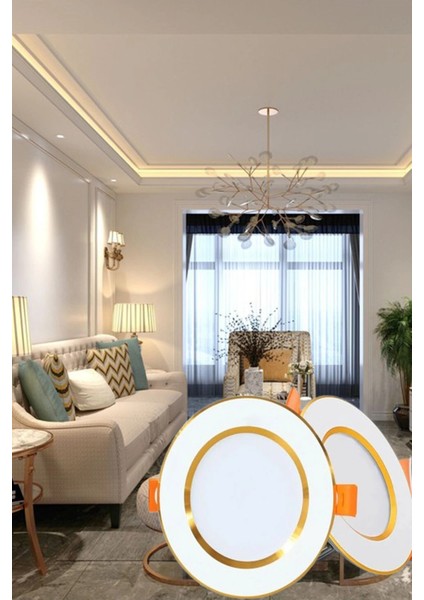 7W 3 Renkli (Beyaz,gün Işığı,ikisi Bir Arada) Beyaz Gold LED Spot Lamba - 10 Adettir fiyatları