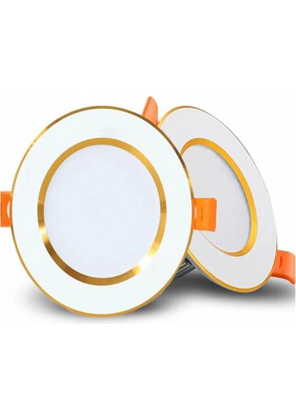 7W 3 Renkli (Beyaz,gün Işığı,ikisi Bir Arada) Beyaz Gold LED Spot Lamba - 10 Adettir modelleri