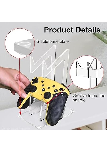 Gamepad Tutucu, Çift Katmanlı, Akrilik, Ps4, Ps5, Xbox Serisi ve Pc Için, Denetleyici Tutucu, Oyuncular Için Evrensel Tutucu, Ofis ve Kulaklık Için, Şeffaf modelleri