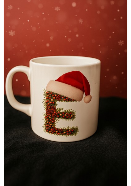 Yılbaşı Temalı Kişiye Özel Isim Başharfi Baskılı Kupa Bardak, Yeni Yıl Hediyelik Kupa Fincan modelleri