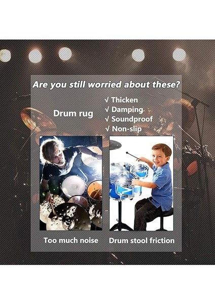 Davul Halı Ses Geçirmez Battaniye Caz Davul Mat Davul Kiti Için Bas Davul Trampet ve Müzik Aletleri Şok Emici Mat Ev/eğitim Sınıfı E Davul Için Davul Halı fiyatları