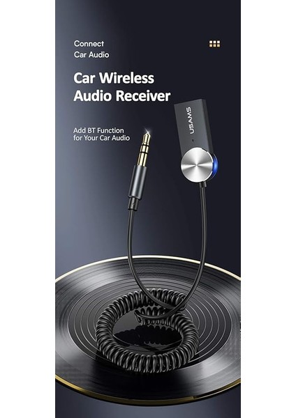 Usams Bluetooth 5.0 Receiver USB Aux Wireless Araç Kiti Telefon Konuşma Müzik Dinleme BA01 SJ464LVX modelleri