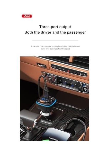 Xo Is Beauty BCC08 Araç Çakmaklık Hızlı Şarj, Bluetooth 5.0 Fm Transmitter, 3 USB Çıkışlı Araç Şarj Cihazı, 15.5W, LED Ekran, Eller Serbest Modu, Yüksek Ses Kalitesi, Müzik Çalma, Siyah fiyatları