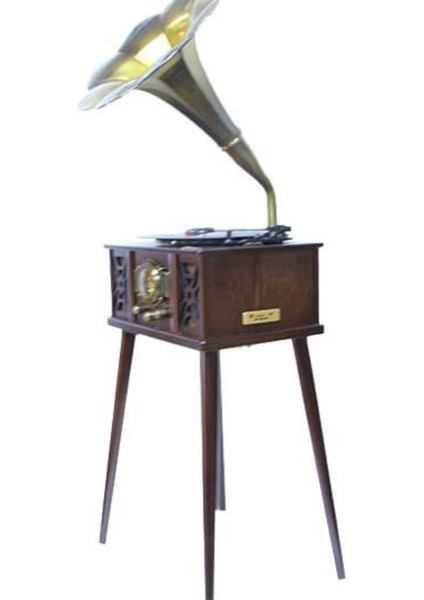 Gramofon Ahşap Standlı Plakçalar Radyo Bluetooth USB Pikap CW004 fiyatları