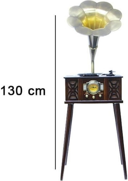 Gramofon Ahşap Standlı Plakçalar Radyo Bluetooth USB Pikap CW004 modelleri