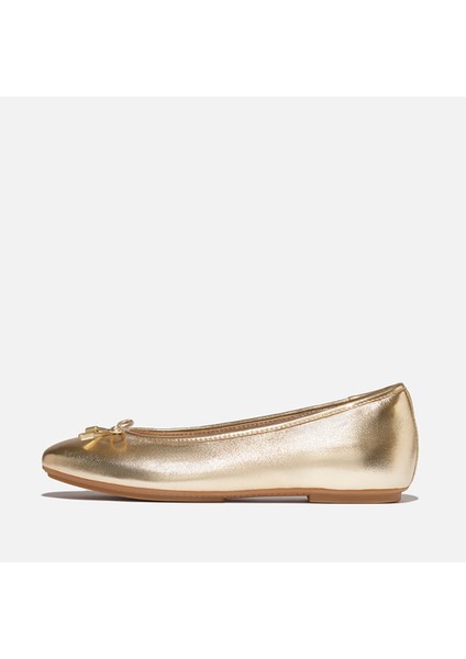 Kadın Babet IH2-C89/675 Fitflop Delıcato Bow Soft Metallic-Leather Ballerinas