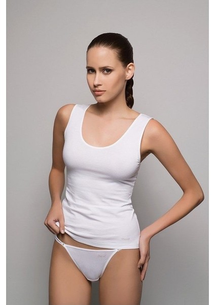 Kadın Basic Singlet Pamuklu Kalın Askılı Atlet