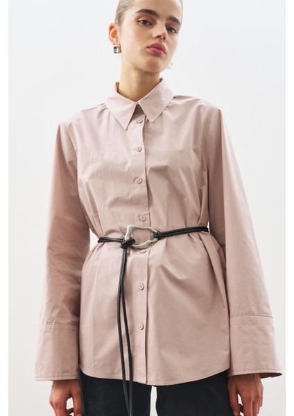 Geniş Tokalı Kordon Kemer Siyah