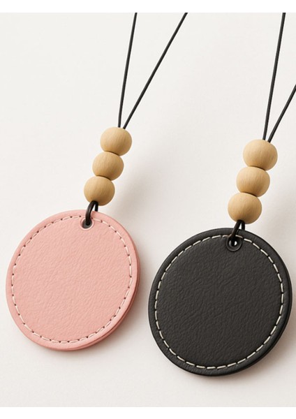 Kişiye Özel Isim Yazılı 1.sınıf Deri Ahşap Dekorlu Dikiz Aynası Süsü Pudra Pembe - Brushed fırsatları