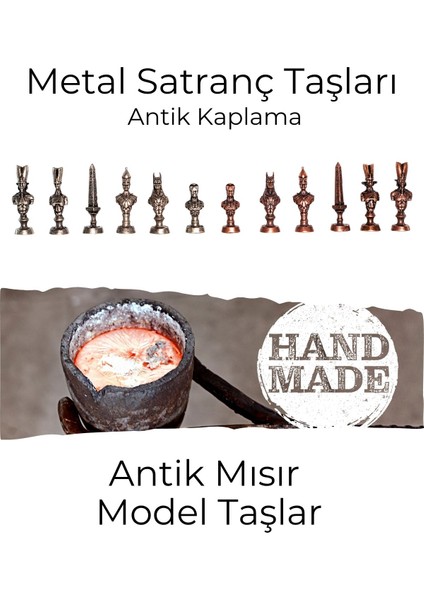 MC40 Antik Mısır Figürlü Metal Satranç Takımı - Lüks Hediyelik Satranç Takımı indirimleri