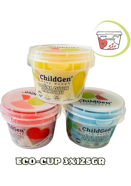 Oyun Hamuru - Eco Cup- 3'lü Ana Renkler (Mavi - Kırmızı - Sarı) 3X125GR fiyatları