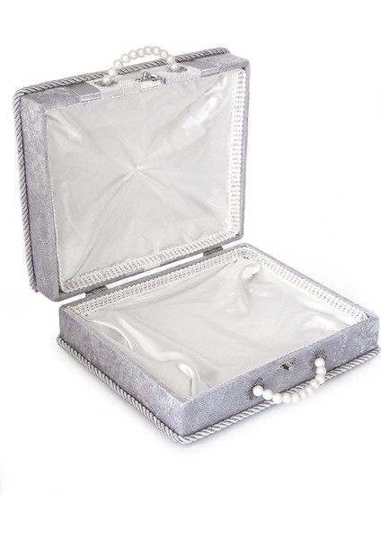 Söz Nişan Bohça Kutusu Çeyizlik Damat Kadife Sandık Gri modelleri