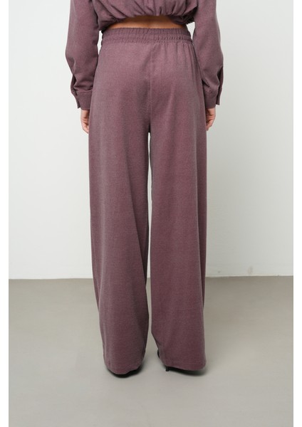 Kadın Bol Paça Rahat Kalıp Düz Renk Kumaş Pantolon fırsatları
