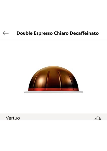 Double Espresso Chiaro Decaffeinato Vertuo Kapsül Kahve 10 Lu (Vertuo Makineler Için Uygundur)