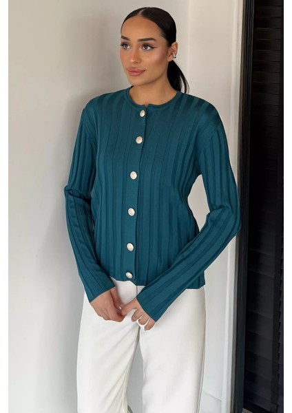 Kadın Düğme Detaylı Triko Hırka (M-L-Xl Uyumludur) P-00018886 fiyatları