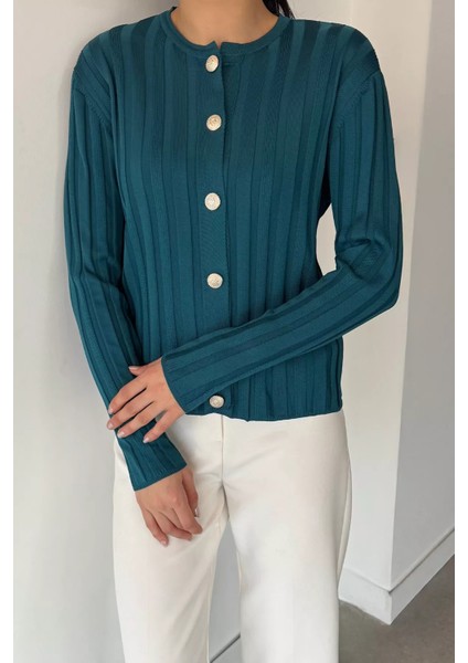 Kadın Düğme Detaylı Triko Hırka (M-L-Xl Uyumludur) P-00018886 modelleri