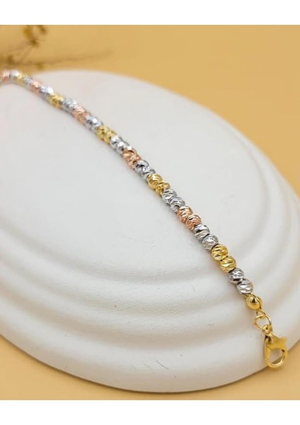 Üç Renk Kalın Silver Dorika Bileklik