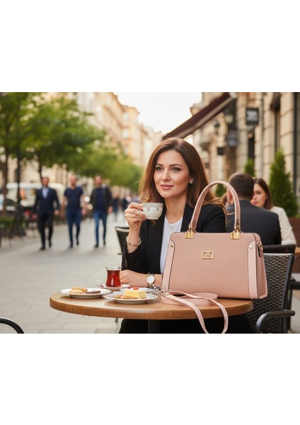 Lal'den Kadın Çanta, Kadın Askılı Pembe Zarif Çanta