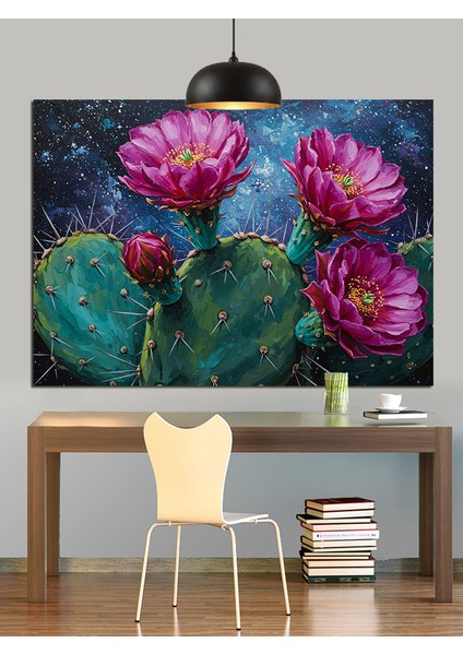 Pembe Çiçekler Karanlık Arka Plan Dekoratif Kanvas - Mdf Ahşap Tablo modelleri