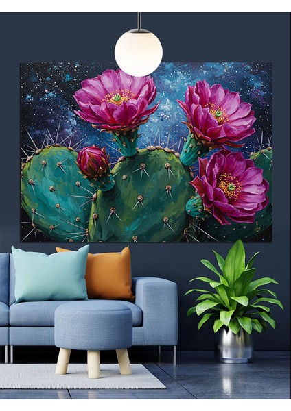 Pembe Çiçekler Karanlık Arka Plan Dekoratif Kanvas - Mdf Ahşap Tablo fırsatları