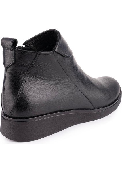 Hakiki Deri Ortopedik Taban Fermuarlı Modern Bot Siyah 2401 indirimleri