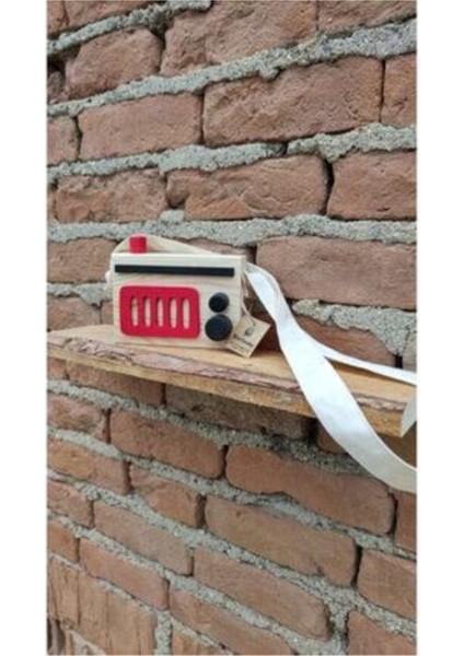 Ahşap Retro Radyo ve Çocuk Oyuncağı, Kız-Erkek Nostaljik Kırmızı Tasarım fırsatları