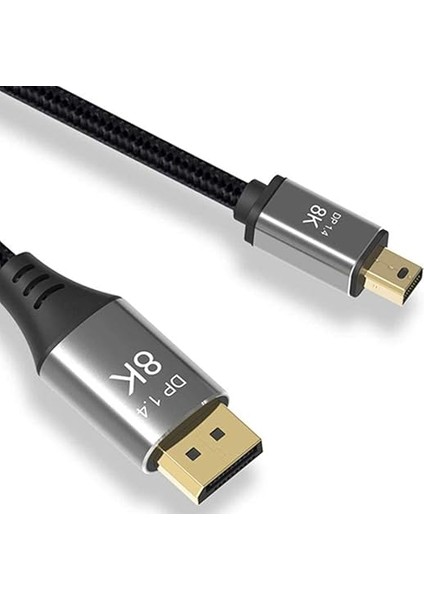 Mini Dp Displayport 8k Kablo 3m 8K@60Hz 4K@144Hz Displayport 1.4 Çift Yönlü Dişli Mini Displayport 8k Kablosu Macbook Pro Surface Pro ile Uyumlu