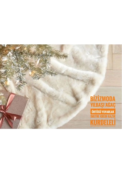Yılbaşı Ağaç Altı Örtüsü 100 cm Peluş Kendinden Ipli Kullanıma Hazır