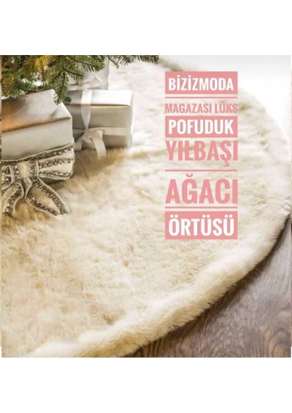 Yılbaşı Ağaç Altı Örtüsü 100 cm Peluş Kendinden Ipli Kullanıma Hazır fiyatları