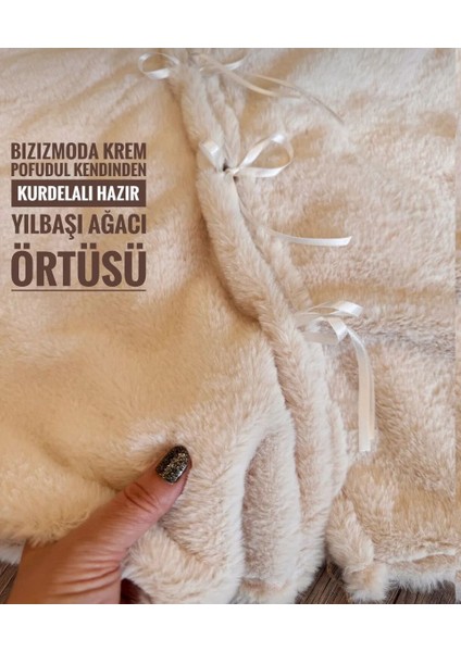 Yılbaşı Ağaç Altı Örtüsü 100 cm Peluş Kendinden Ipli Kullanıma Hazır fırsatları