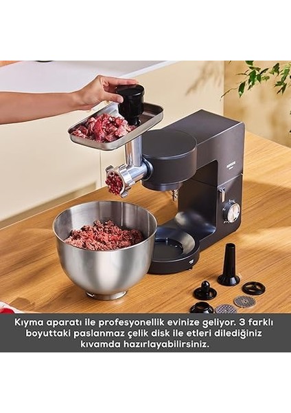 Multichef Ultra 2000W 7 Litre Stand Mikser Mutfak Şefi Anthracite (Kıyma Çekme/sucuk-Sosis/içli Köfte Aparatlı) fırsatları