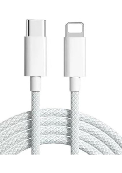 27W Type-C To Lightning Şarj Kablosu Uyumlu Şarz Örme Şarj Cihazı