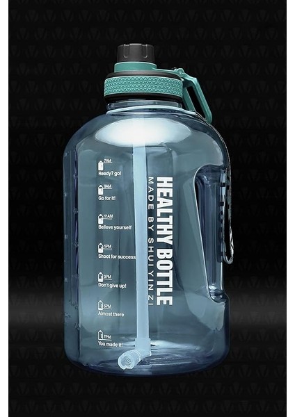 Winta Bpa Içermez Motivasyonel Su Matarası 2.5 Lt Mavi Su Matarası, Su Şişesi, Suluk (Çantasız)