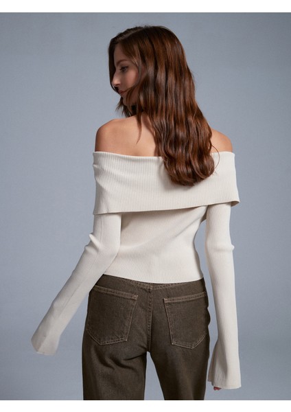 60252 Fermuarlı Fitilli Triko Top-Açık Bej fiyatları