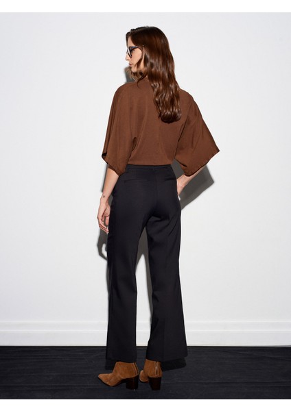 72201 Düz Kesim Kumaş Pantolon-Siyah fiyatları