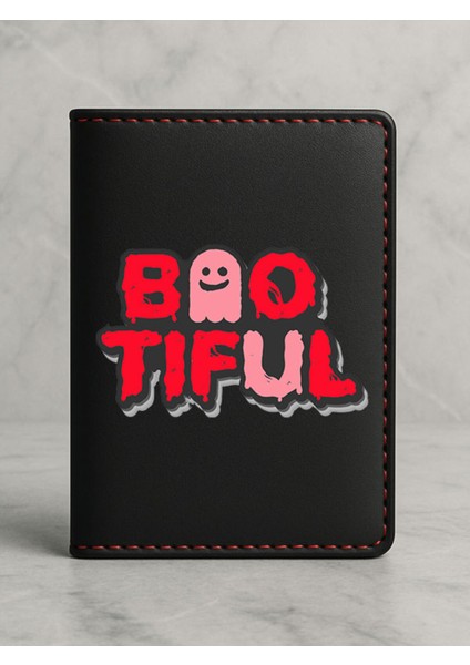 Ruhsat Koruyucu Baskılı Kart Bölmeli Siyah Vinlex Deri Ruhsat Kabı Kılıfı Beautiful