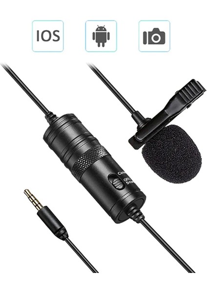 Ally 3.5mm Universal Lavalier Kablolu Yaka Mikrofonu 6 METRE-(5775) fiyatları