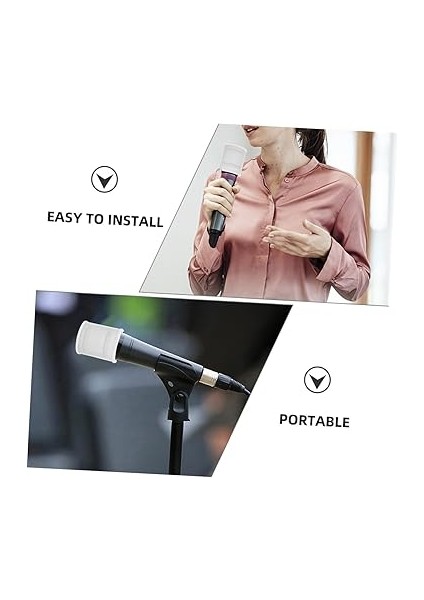 2ADET U Şeklinde Mikrofon Filtre El Mikrofonu Rüzgar Kapağı Kaydı ve Canlı Yayın Için Etkili Mikrofon Şıldırası indirimleri