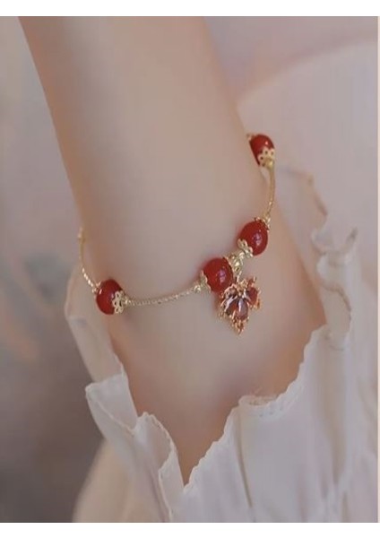 Kırmızı Taşlı Bileklik