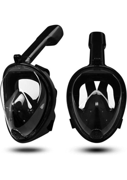 Yüz Dalış Maskesi Buğu Önleyici Şnorkel Fullface Yüzücü Maskesi Siyah fiyatları