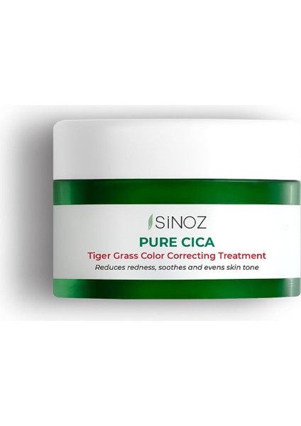 Sinoz Pure Cica Tiger Grass Ton Eşitleyici Yoğun Onarıcı Yatıştırıcı Kızarıklık Karşıtı Yüz Kremi 15 ml