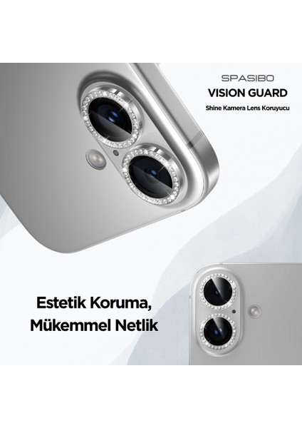 iPhone 17 Kristal Taşlı Kamera Lens Koruyucu | Anti-Reflective & Anti-Fog Özellikli Premium Koruma | Spasibo Vision Guard modelleri