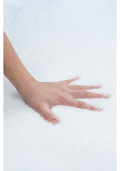 Yıkanabilir Premium Ponpon Saçaklı Kaymaz Taban Post Peluş Banyo Paspası 2'li Takım Bej mt fiyatları