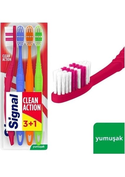 Premium Action 4'lü (3+1) Yumuşak Diş Fırçası modelleri