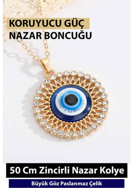 Koruyucu Güç Nazar Boncuk 50 cm Kolye