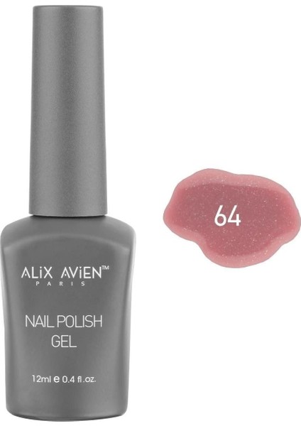 Alıx Avıen Işıltılı Nude Pembe Kalıcı Oje 64-Yoğun Renk Veren Jel Oje 12 Ml-Nail Uv Gel Polish 64 fiyatları