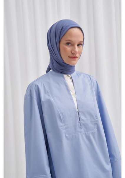 Organik Kırışık Şal Kot Mavi modelleri