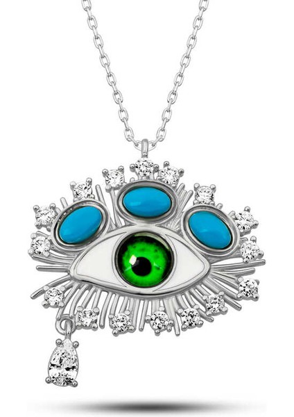 Gümüş Gözyaşı Damlası Koruyucu Bakış Kolye