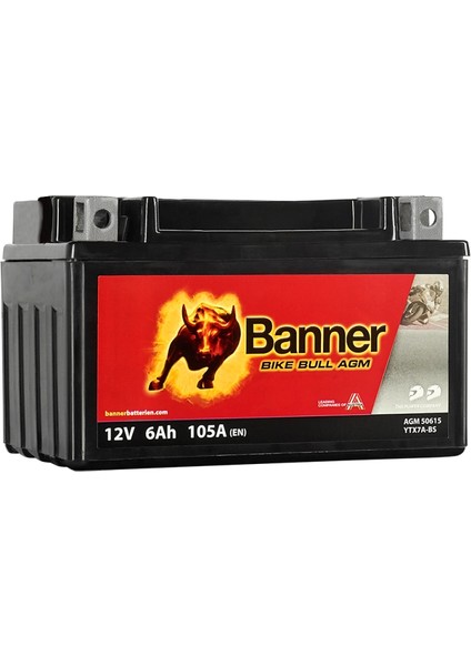 12 V 6 Ah Yatık Motor Aküsü BTX7A-BS - YTX7A-BS